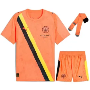Kit bambino di trasferta di Manchester City FC per la Coppa del mondo dei club della FIFA 2025 - Arancione
