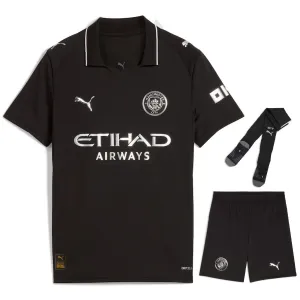 Set di maglia bambini in trasferta del Manchester City 2025/26 - Nero