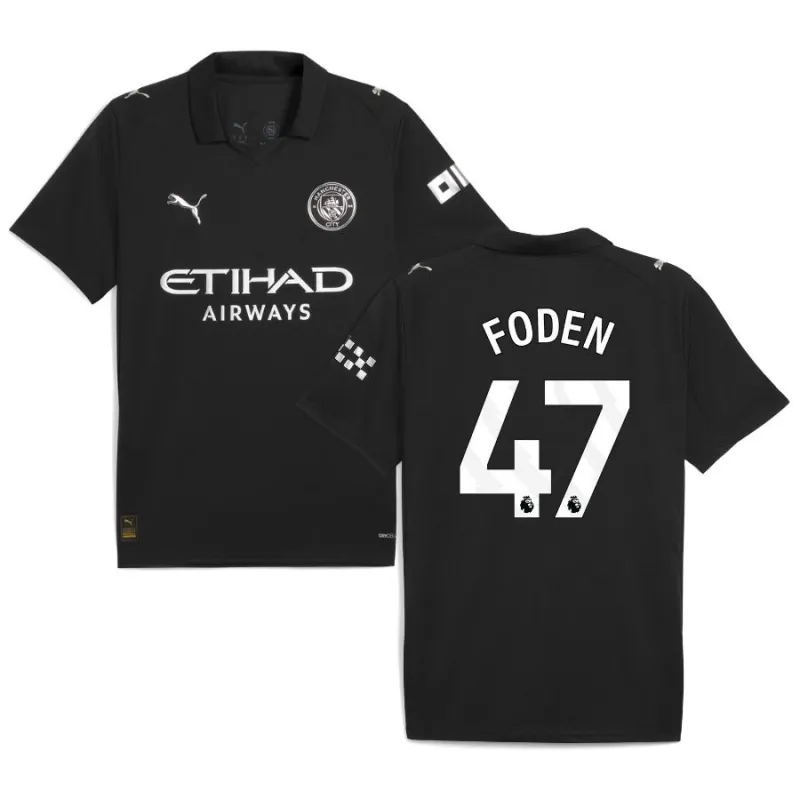 Maglia in trasferta di FODEN per il Manchester City 2025/26 - Nero