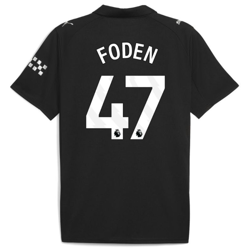 Manchester City FODEN 2025/26 Away Kids' Jersey Set - Black