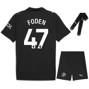 Set di maglia bambini in trasferta di FODEN per il Manchester City 2025/26 - Nero