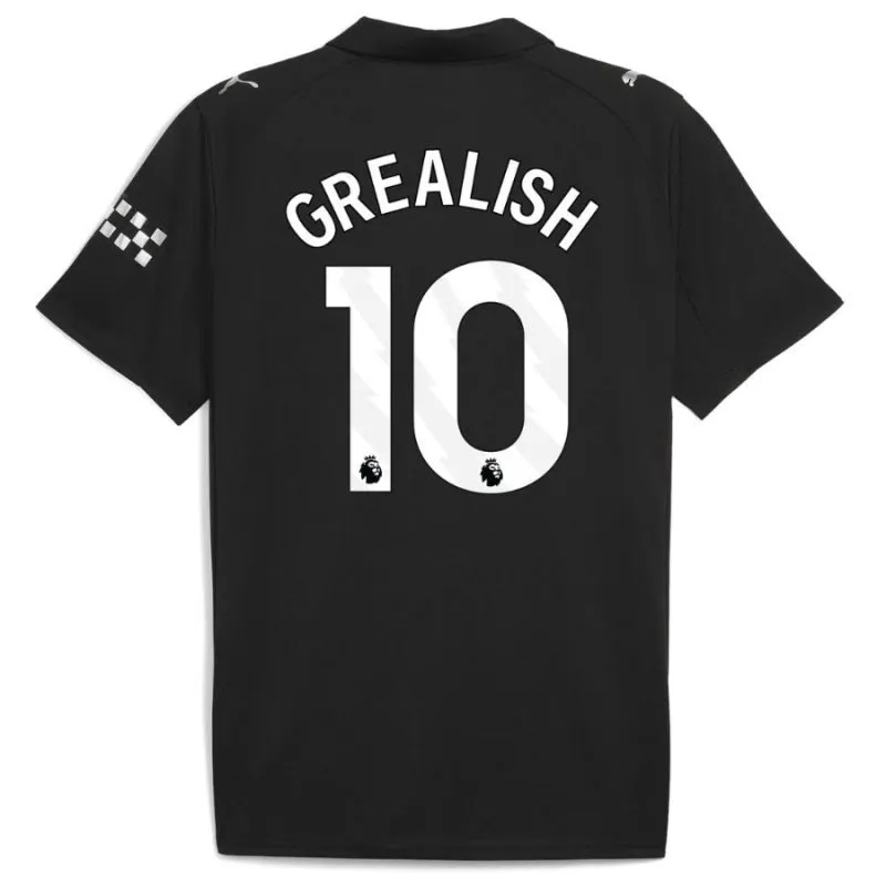 Manchester City GREALISH 2025/26 Away Kids' Jersey Set - Black