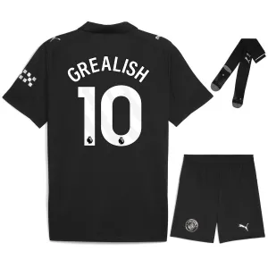 Set di maglia bambini in trasferta di GREALISH per il Manchester City 2025/26 - Nero