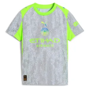 Manchester City 2025/26 Terza Maglia Bambino - Grigio