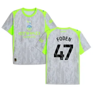 Manchester City FODEN 2025/26 Terza Maglia - Grigio