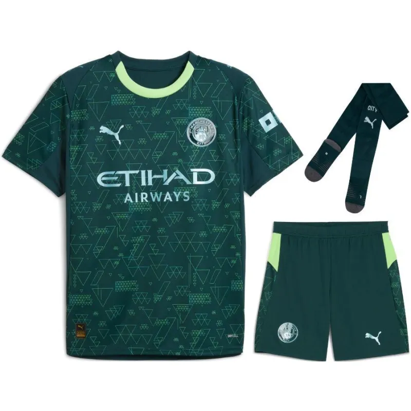 Manchester City 2025/26 Quatrième ensemble enfant - Vert