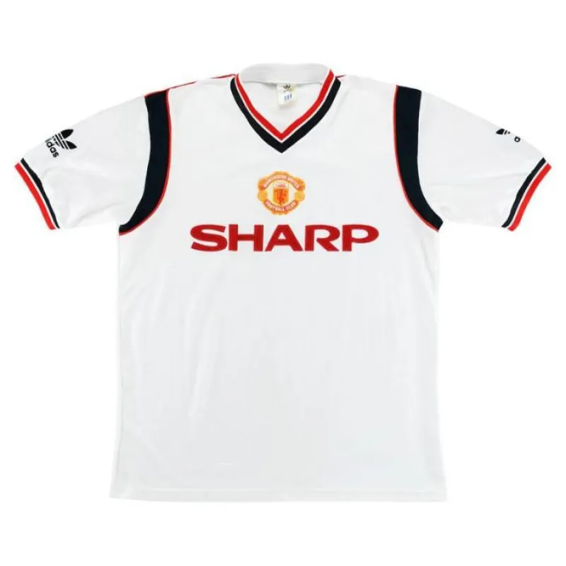 Manchester United 1984-1986 Maillot extérieur rétro - Blanc
