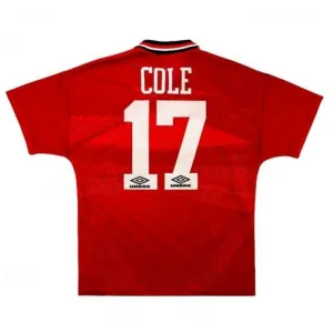 Manchester United COLE 1994 1996 Maglia casalinga retrò - Rossa