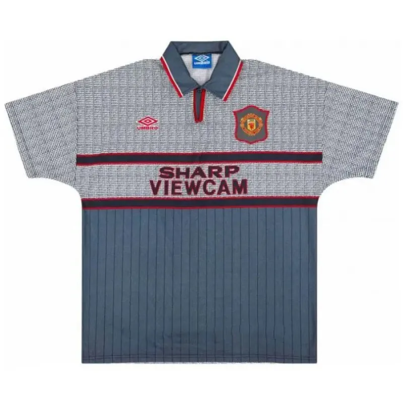 Maillot Extérieur Rétro Manchester United SCHOLES 1995-1996 - Gris
