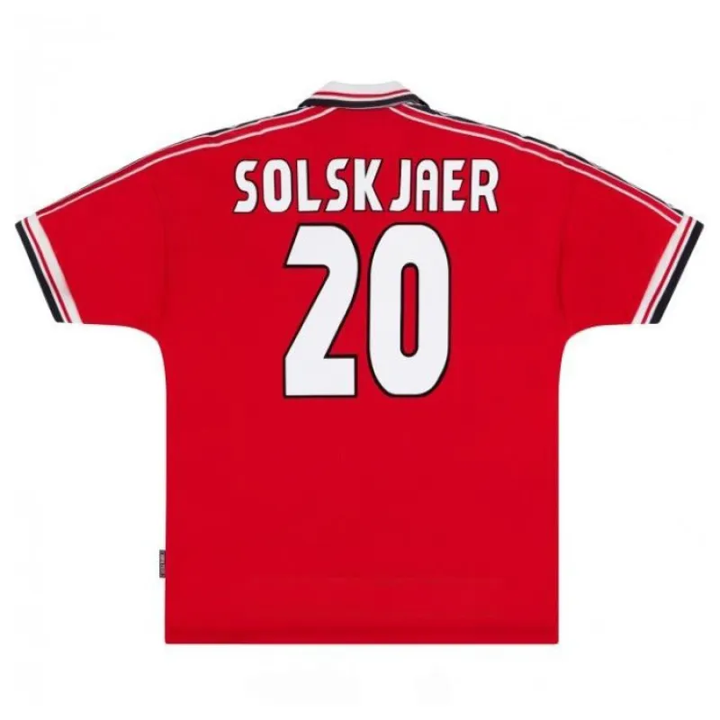 Manchester United SOLSKJAER 1998 2000 Retro Home Jersey - Red
