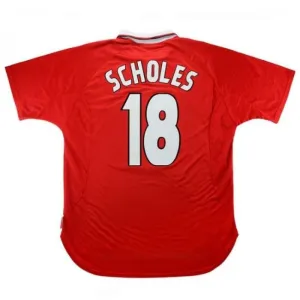 Manchester United SCHOLES 1999/00 Maglia casalinga retrò - Rossa