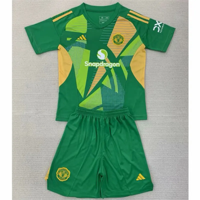 Manchester United Kids' Goalkeeper Jersey + Shorts 2024/25 - Green
