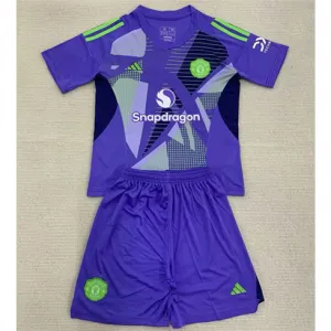 Maglia di portiere + pantaloncini per bambini di Manchester United 2024/25 - Viola