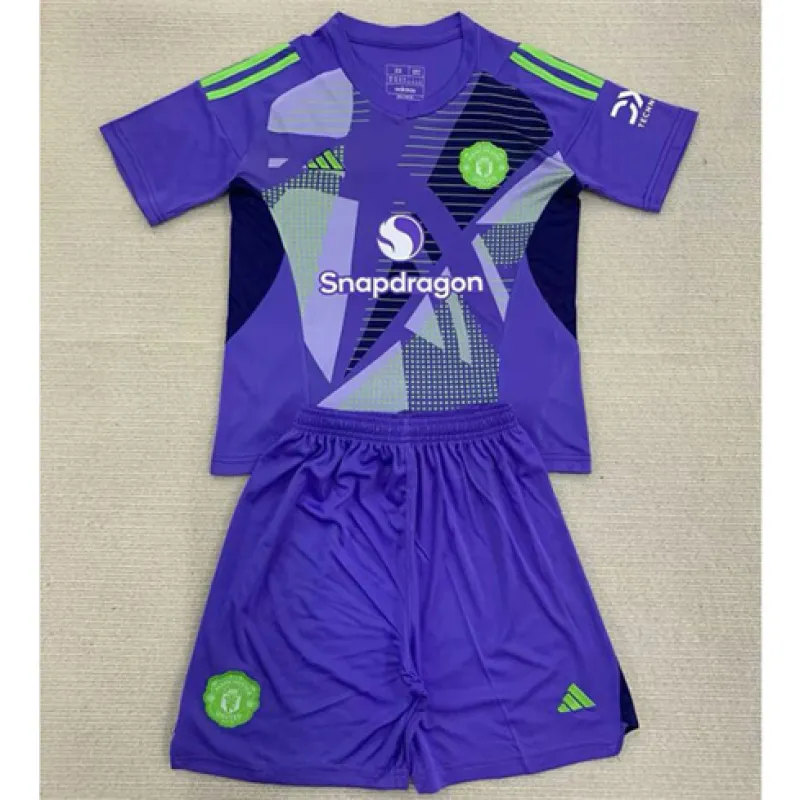Manchester United Kids' Goalkeeper Jersey + Shorts 2024/25 - Purple