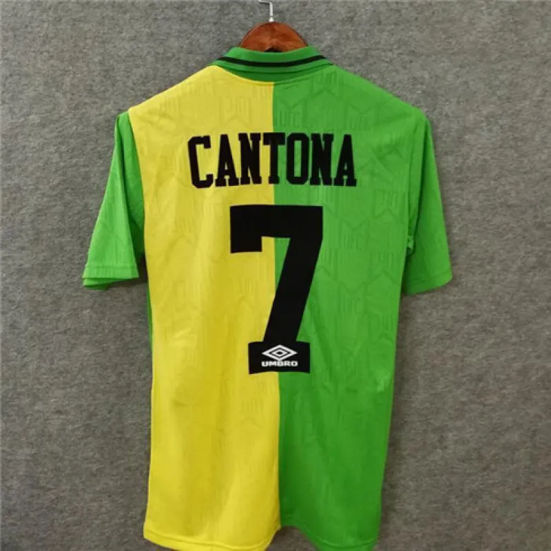 Eric Cantona's 1992 - 94 Manchester United Retro - Auswärts - Trikot - Grün/Gelb
