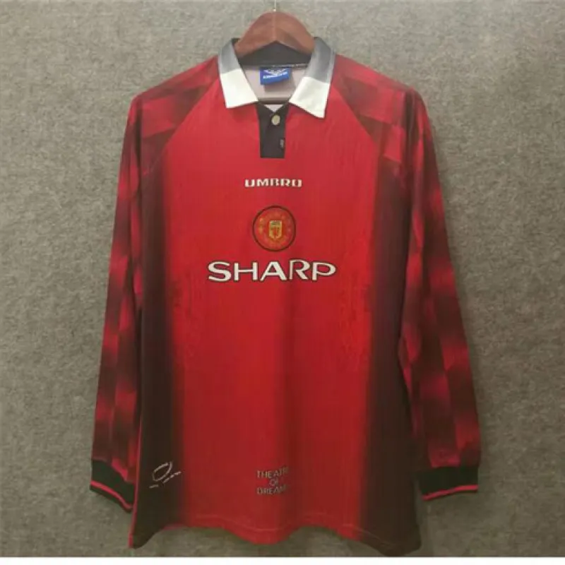 Manchester United 1996 Home Long Sleeve Retro Jersey - Red
