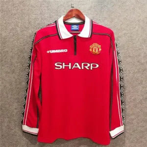 Maglia retro maniche lunghe di casa di Manchester United nel 1998/99 - Rossa
