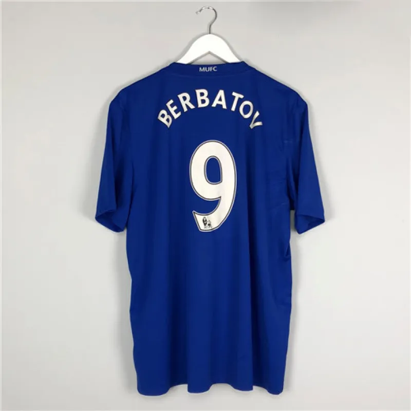 Maglia retro di trasferta blu di Dimitar Berbatov per Manchester United nel 2008/09