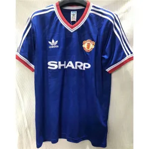 Terza maglia retro blu di Manchester United nel 1986
