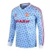 Camiseta retro de mangas largas de fuera azul de Manchester United de 1990 a 1992