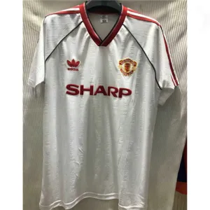 Maglia retro di trasferta bianca di Manchester United nel 1988