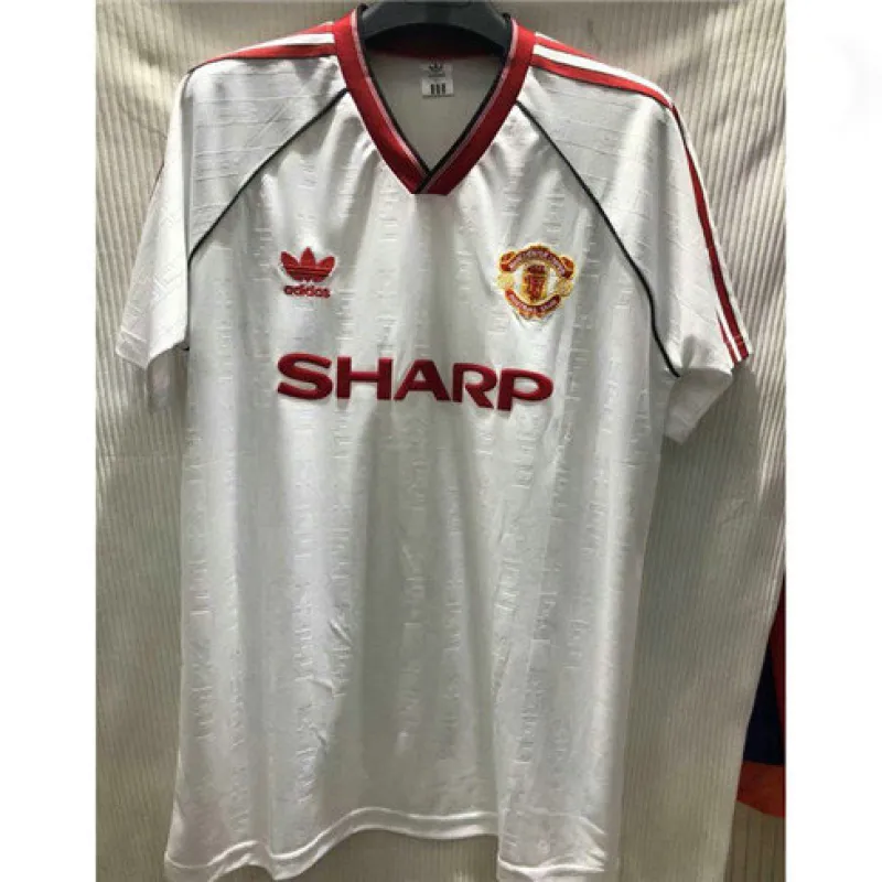 Manchester United 1988 Auswärts - Weiß Retro - Trikot