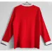 Maglia retro a maniche lunghe di casa rossa di Manchester United nel 1983