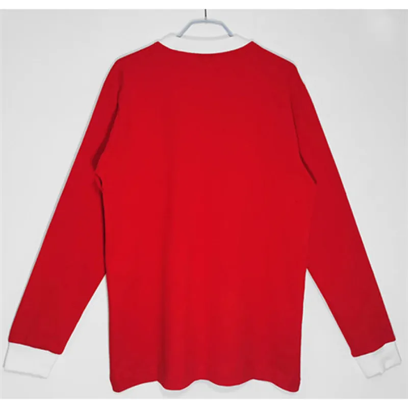Manchester United 1963 Heim - Rot Retro - Langärmel - Trikot