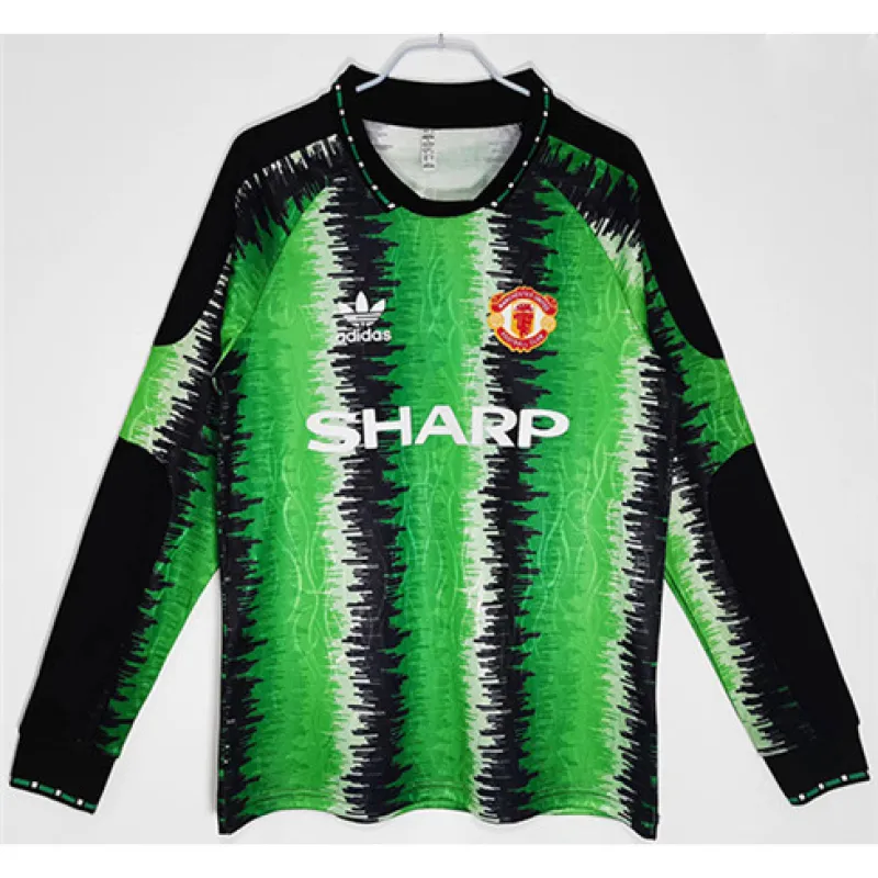 Manchester United Goalkeeper's Long-Sleeve Retro Jersey 1990/91 - Green/Black