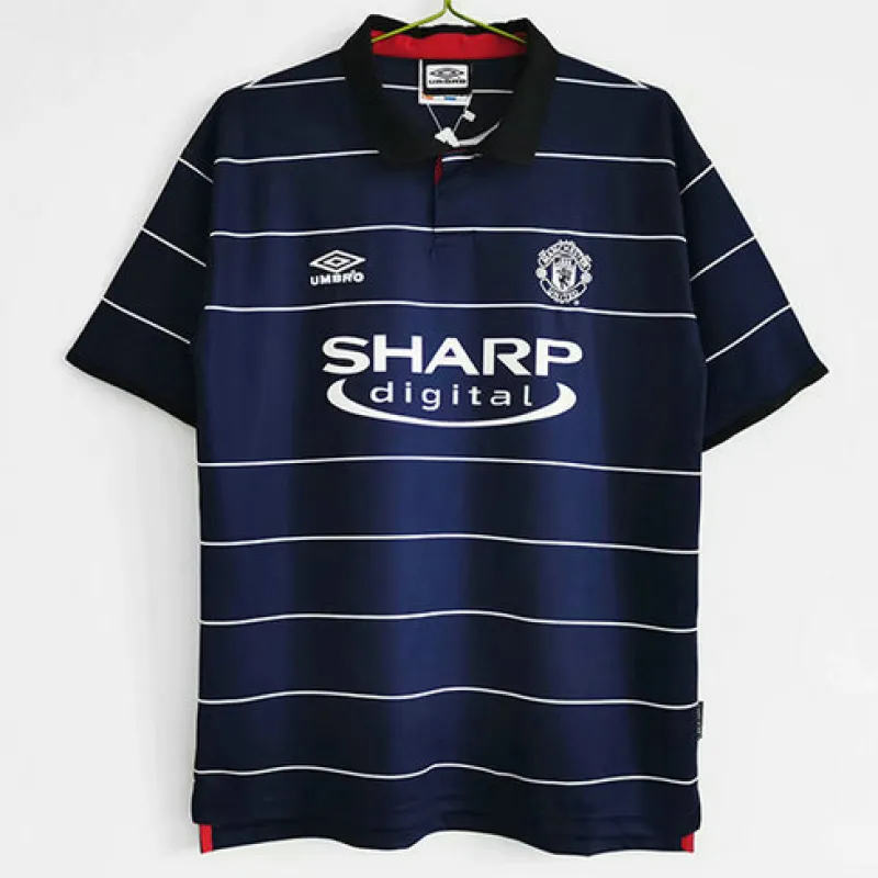 Camiseta retro de fuera de Manchester United 1999/00 - Azul