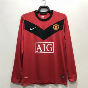 Maglia retro a maniche lunghe di casa di Manchester United 2010 - Rossa