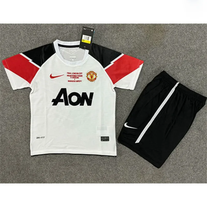Manchester United Kinder-Retro Trikot 2011/12 Auswärts - Weiß