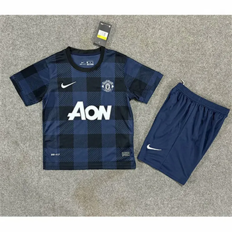 Maillot rétro pour enfants de Manchester United 2013/14 d'extérieur - Bleu