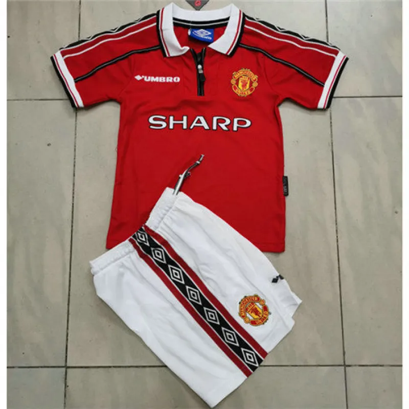 Manchester United Kids' Retro Jersey 1998/99 Home - Red