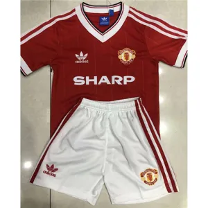 Maglia retro per bambini di Manchester United 1984 in casa - Rossa
