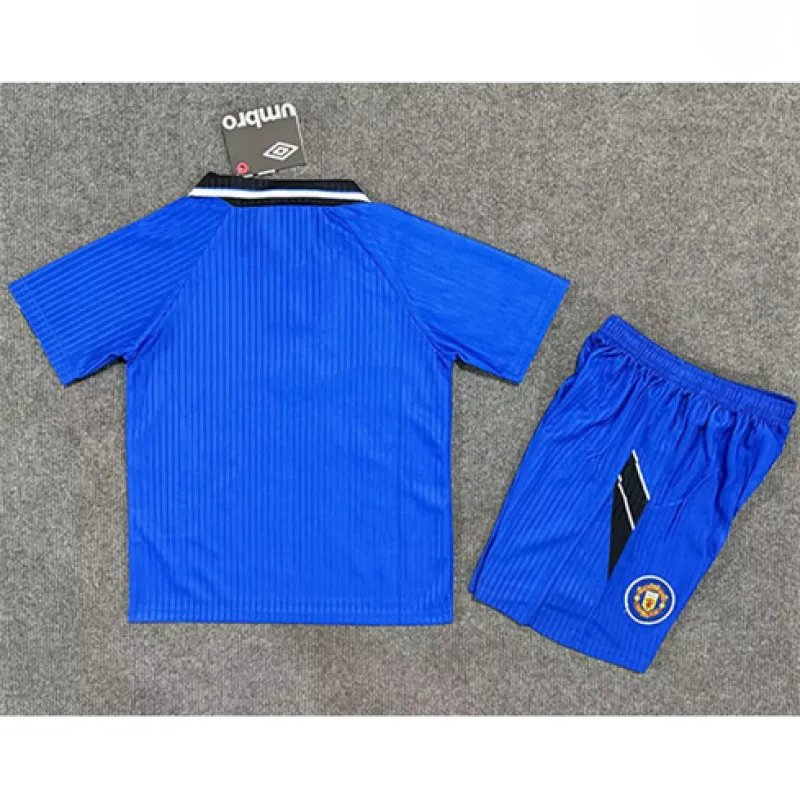 Maglia retro per bambini di Manchester United 1996-98 di trasferta - Azzurra