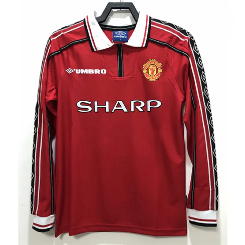 Camiseta retro de mangas largas de casa de Manchester United 1998 - Roja