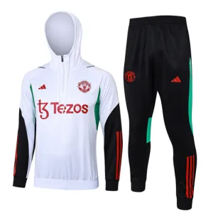 Tuta sportiva con cappuccio di Manchester United 2024/25 Bianca