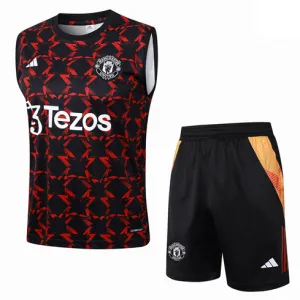 Set di shorts e gilet di Manchester United 2024/25 Nero/Rosso