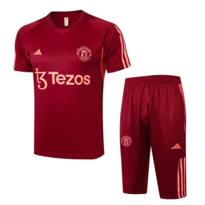 Maglia di allenamento + Shorts di Manchester United 2024/25 Rosso vino