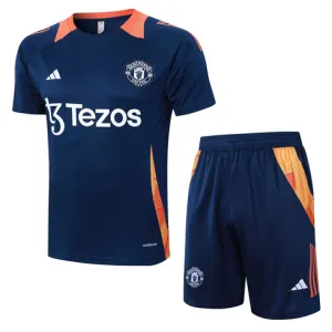 Maglia di allenamento + Shorts di Manchester United 2024/25 Azzurro