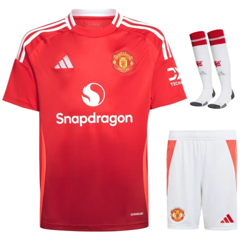 Set di maglia per bambini di casa di Manchester United 2024/25 - Rosso