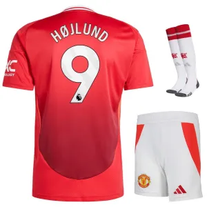 Set di maglia per bambini di casa di Manchester United con Højlund 2024/25 - Rosso