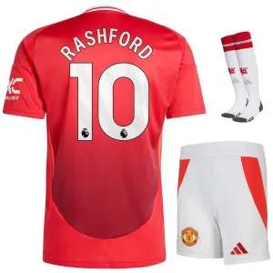 Set di maglia per bambini di casa di Manchester United con Rashford 2024/25 - Rosso