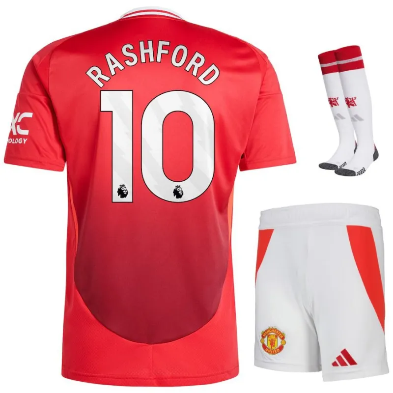 Rashford Manchester United 2024/25 Heimspiel - Kinder - Trikotsatz - Rot