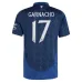 Set di maglia per bambini di trasferta di Manchester United con Garnacho 2024/25 - Blu