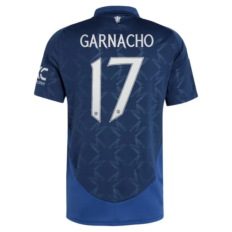 Set di maglia per bambini di trasferta di Manchester United con Garnacho 2024/25 - Blu