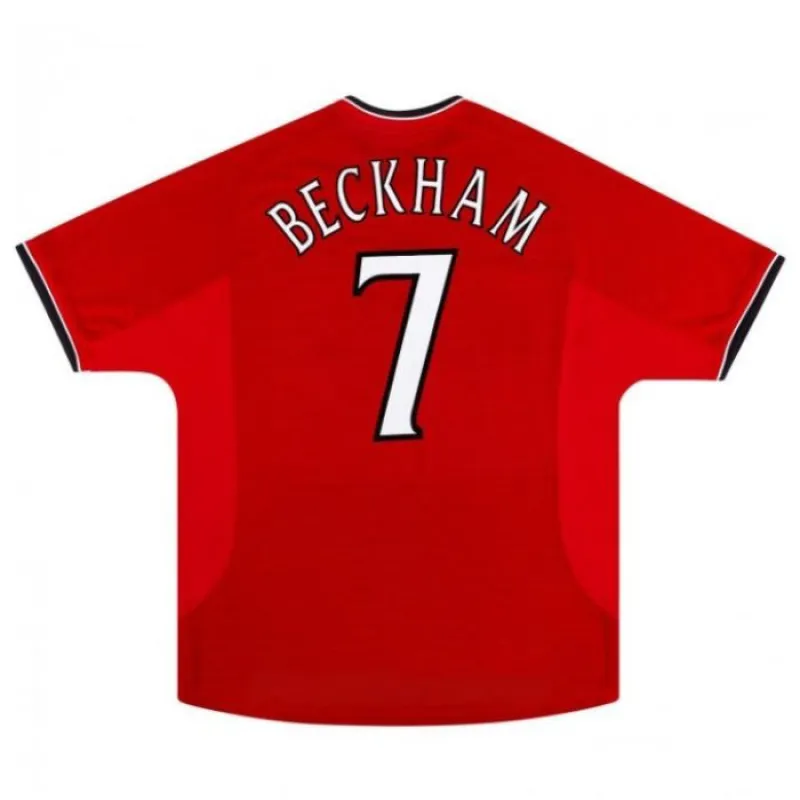 Camisa retro de Beckham de Manchester United, local 1997-1999 - Rojo