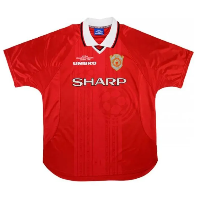 Camisa retro de Beckham de Manchester United, local 1999-2000 - Rojo