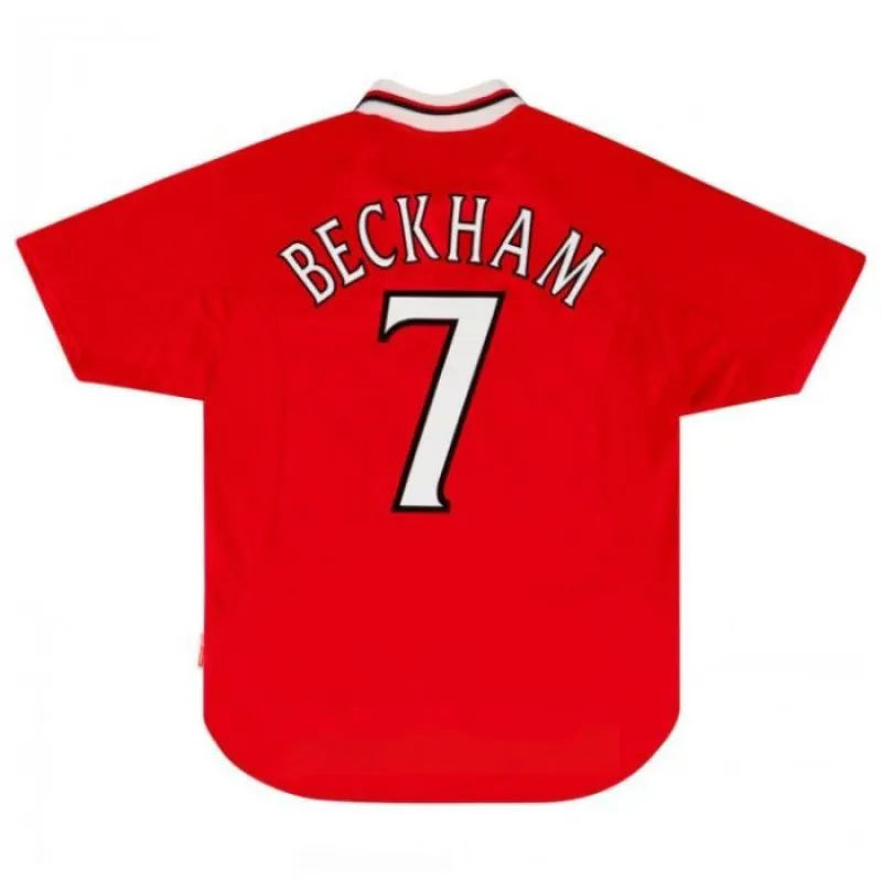 Camisa retro de Beckham de Manchester United, local 1999-2000 - Rojo